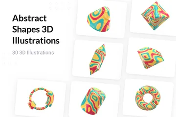 抽象的な形 3D Illustrationパック