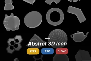 抽象的な形 3D Iconパック