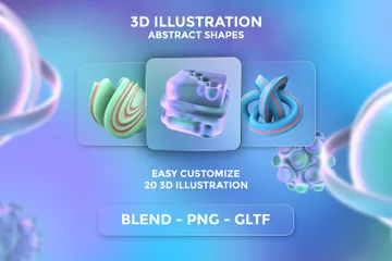 Abstract Shapes 3D Icon Pack