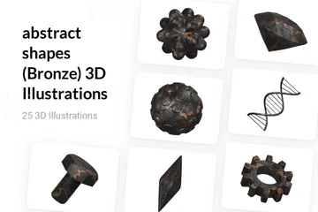 Abstract Shapes (Bronze) 3D Illustration Pack