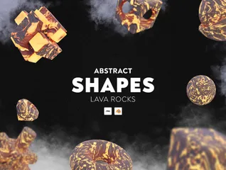 Abstract Shapes Lava Rocks 3D Icon Pack