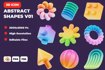 Abstract Shapes V01 3D Icon Pack