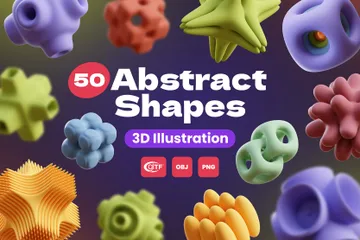 抽象的な形 Vol. 03 3D Iconパック