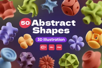 抽象的な形 Vol. 05 3D Iconパック