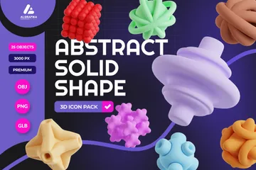 Abstract Solid Shape 3D Icon Pack