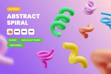 Abstract Spiral 3D Icon Pack