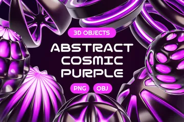 Violet cosmique abstrait 3D Icon Pack