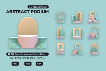 Abstraktes Podium 3D Illustration Pack