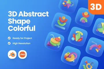 Abstrakte Form bunt 3D Icon Pack