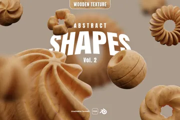 Abstrakte Formen Vol. 02 - Holz 3D Icon Pack