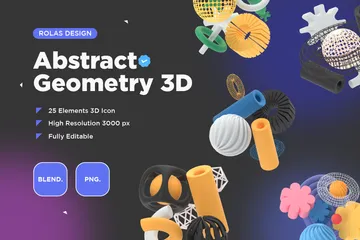 Abstrakte Geometrie 3D Icon Pack