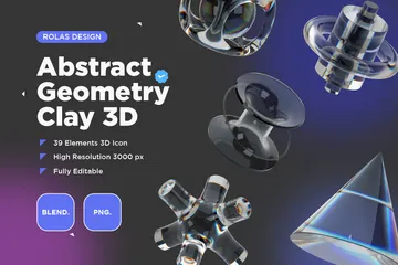 Abstrakte Geometrie Glas 3D Icon Pack