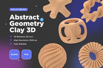 Abstrakte Geometrie Ton 3D Icon Pack