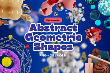 Abstrakte geometrische Form 3D Icon Pack