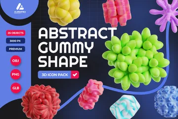 Abstrakte Gummibärchenform 3D Icon Pack