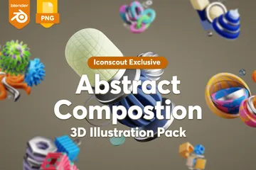 Abstrakte Komposition 3D Icon Pack