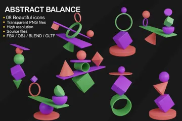 Abstraktes Balance-Elemente-Paket 3D Icon Pack