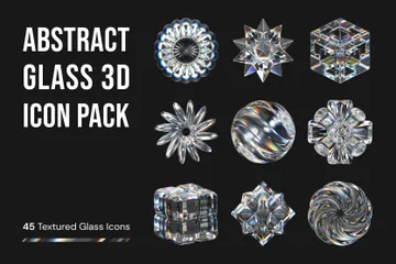 Abstraktes Glas 3D Icon Pack