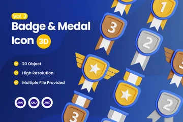 Abzeichen & Medaille Band 3 3D Icon Pack