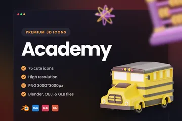 Academia Pacote de Icon 3D