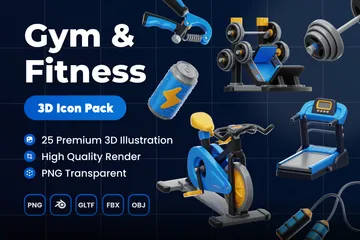 Ginásio e Fitness 3D Icon Pack