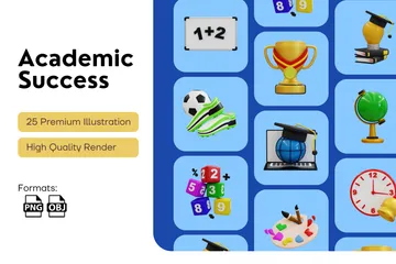 Academic Success 3D Icon Pack