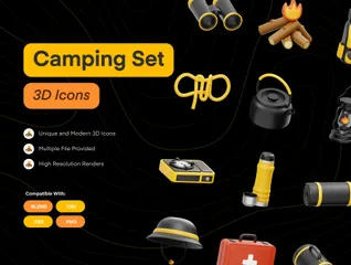 Acampamento Pacote de Icon 3D