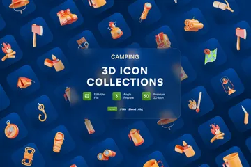 Acampamento Pacote de Icon 3D