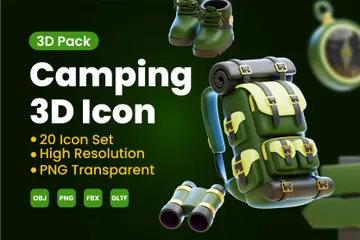 Acampamento Pacote de Icon 3D