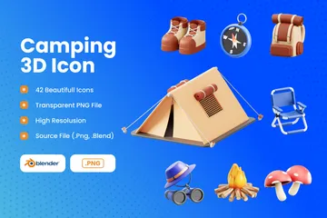 Acampamento Pacote de Icon 3D