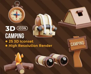 acampamento Ilustração 3D Pack