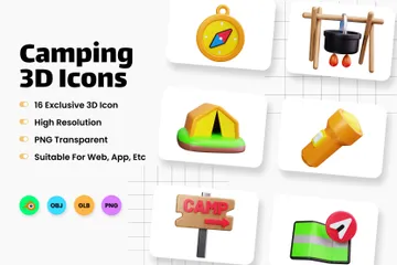 Acampamento Pacote de Icon 3D