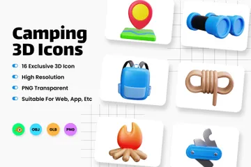 Acampamento Pacote de Icon 3D