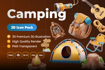 Acampamento Pacote de Icon 3D