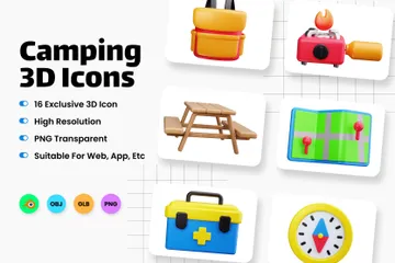 Acampamento Pacote de Icon 3D