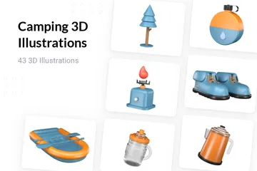 Cámping Paquete de Illustration 3D