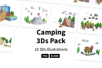 Cámping Paquete de Illustration 3D