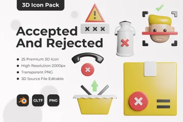 Accepted And Rejected 3D Icon Pack