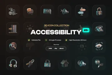 Accesibilidad Paquete de Icon 3D