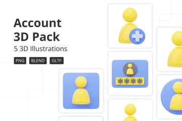 Account 3D Icon Pack