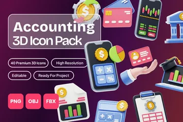 Accounting 3D Icon Pack