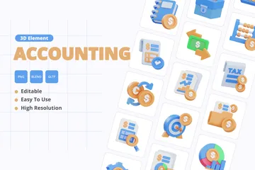 Accounting 3D Icon Pack