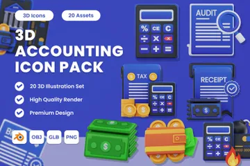 Accounting 3D Icon Pack