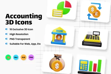 Accounting 3D Icon Pack