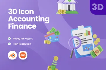 Accounting Finance 3D Icon Pack