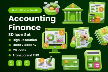 Accounting Finance 3D Icon Pack