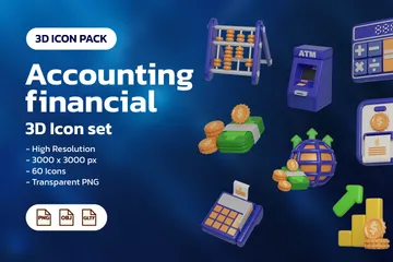 Accounting Financial Banking 3D Icon Pack