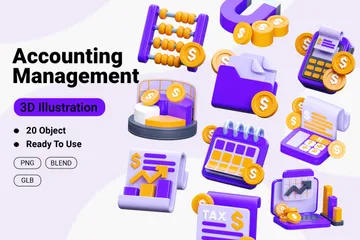 Accounting Management 3D Icon Pack