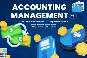 Accounting Management Vol 1 3D Icon Pack