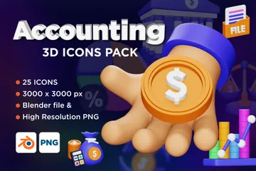 Accounting Vol-1 3D Icon Pack